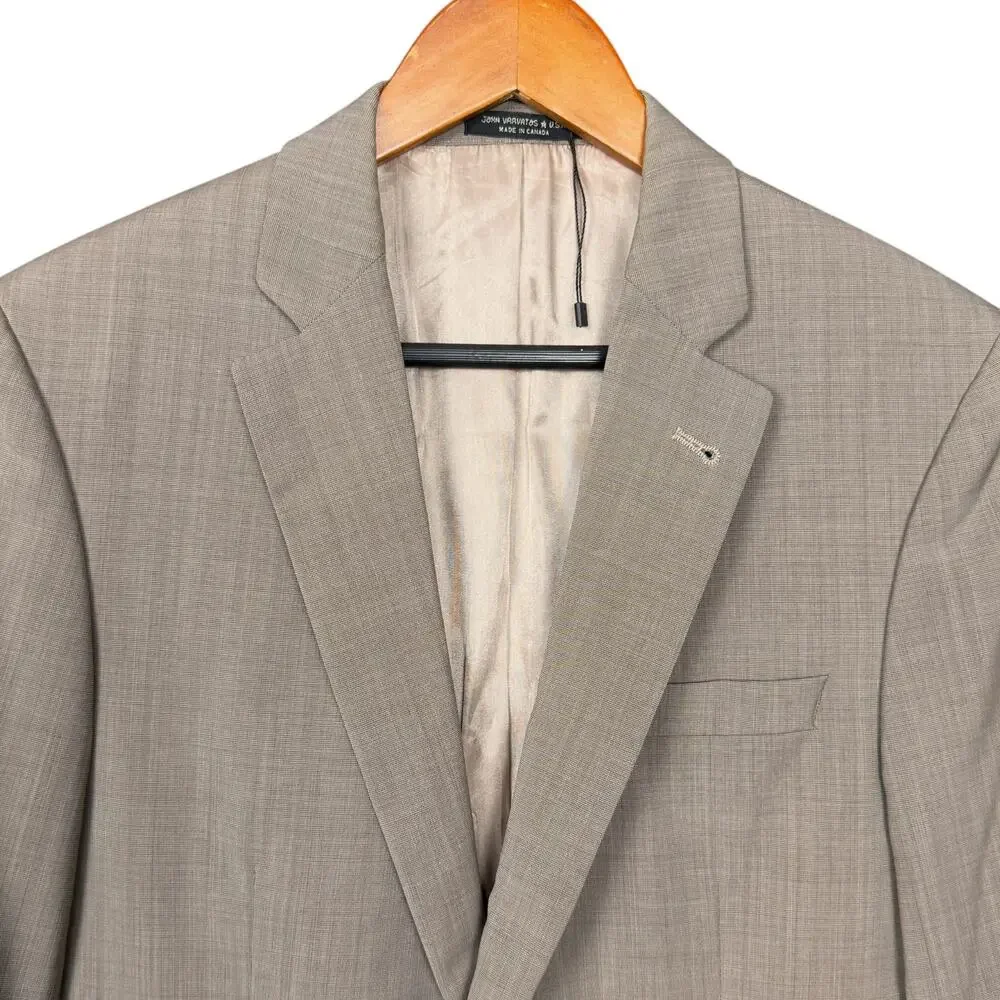 John Varvatos USA Tailored Brown Bedford Wool Blend Blazer 36S Office Work